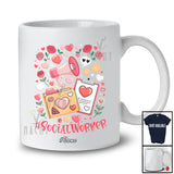 Personalized Custom Name Social Worker; Awesome Valentine Hearts Pink; Proud Jobs Group T-Shirt