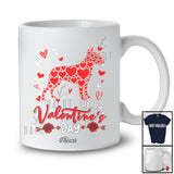 Personalized Custom Name Happy Valentine's Day; Lovely Hearts Bull Terrier Shape Flower T-Shirt