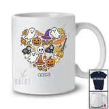Personalized Halloween Theme Heart Shape; Lovely Custom Name Sheep Boo Collection; Family T-Shirt