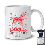 Personalized Custom Name Happy Valentine's Day; Lovely Hearts English Springer Spaniel Shape T-Shirt