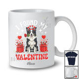 Personalized Custom Name I Found My Valentine; Adorable Border Collie Owner Lover Flower Hearts T-Shirt