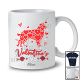 Personalized Custom Name Happy Valentine's Day; Lovely Hearts Australian Shepherd Shape T-Shirt