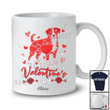 Personalized Custom Name Happy Valentine's Day; Lovely Hearts Appenzeller Sennenhund Shape T-Shirt