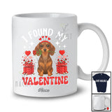 Personalized Custom Name I Found My Valentine; Adorable Dachshund Owner Lover Flower Hearts T-Shirt