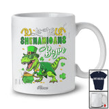 Personalized Custom Name Shenanigans Begin; Joyful St. Patrick's Day T-Rex Sunglasses Shamrock T-Shirt