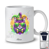 Personalized Custom Name Cat Face Wearing Sunglasses; Amazing Mardi Gras Cat Owner Parades T-Shirt