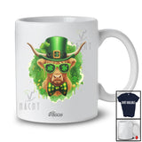 Personalized Custom Name Highland Cow Sunglasses; Lovely St. Patrick's Day Irish Shamrock T-Shirt