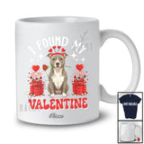 Personalized Custom Name I Found My Valentine; Adorable Pit Bull Owner Lover Flower Hearts T-Shirt