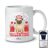 Personalized Custom Name I Found My Valentine; Adorable Pug Owner Lover Flower Hearts T-Shirt