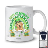 Personalized Custom Name Happy St. Patrick's Day; Lovely Leprechaun Golden Retriever Rainbow T-Shirt