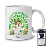 Personalized Custom Name Happy St. Patrick's Day; Humorous Leprechaun Corgi Rainbow T-Shirt