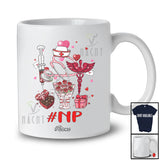 Personalized Custom Name NP Nurse; Lovely Flowers Hearts; Single Valentine Proud Jobs T-Shirt