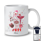 Personalized Custom Name RN Nurse; Lovely Flowers Hearts; Single Valentine Proud Jobs T-Shirt