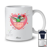 Personalized Custom Name Hummingbird In Heart Pocket; Lovely Valentine Hearts Flowers Birds T-Shirt