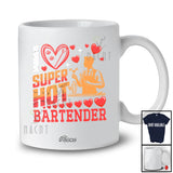 Personalized Custom Name I Love Super Hot Bartender; Awesome Valentine Hearts Couple Proud Jobs T-Shirt