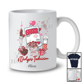 Personalized Custom Name Phlebotomist; Lovely Flowers Hearts; Single Valentine Proud Jobs T-Shirt