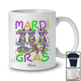 Personalized Custom Name Mardi Gras; Joyful Three Russian Blue Owner; Beads King Cake Crawfish T-Shirt