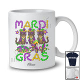 Personalized Custom Name Mardi Gras; Joyful Three Burmese Cat Owner; Beads King Cake Crawfish T-Shirt