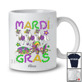 Personalized Custom Name Mardi Gras; Joyful Three Horse Farmer; Beads King Cake Crawfish T-Shirt