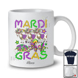 Personalized Custom Name Mardi Gras; Joyful Three Goat Farmer; Beads King Cake Crawfish T-Shirt