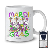 Personalized Custom Name Mardi Gras; Joyful Three Chicken Farmer; Beads King Cake Crawfish T-Shirt