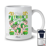Personalized Custom Name Happy St. Patrick's Day; Amusing Three Leprechaun Pig Farmer T-Shirt