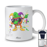 Personalized Custom Name Basketball Dabbing Sunglasses; Joyful Mardi Gras Beads Sport Player T-Shirt