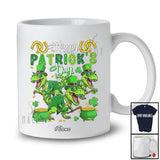 Personalized Custom Name Happy St. Patrick's Day; Amusing Three Leprechaun T-Rex Dinosaur T-Shirt