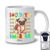 Personalized Custom Name 100 Days Smarter; Lovely 100th Day Of School Pug Owner Lover T-Shirt