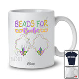 Personalized Custom Name Beads For Boobs; Humorous Mardi Gras Adult Women Parade Group T-Shirt