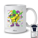 Personalized Custom Name Boxing Dabbing Sunglasses; Joyful Mardi Gras Beads Sport Player T-Shirt