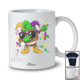 Personalized Custom Name Football Dabbing Sunglasses; Joyful Mardi Gras Beads Sport Player T-Shirt