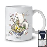 Personalized Custom Name Hokkaido Dog Eating Ramen; Adorable Japanese Food Ramen Noodle T-Shirt