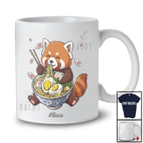 Personalized Custom Name Red Panda Eating Ramen; Adorable Japanese Food Ramen Noodle Animal T-Shirt