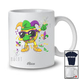 Personalized Custom Name Softball Dabbing Sunglasses; Joyful Mardi Gras Beads Sport Player T-Shirt