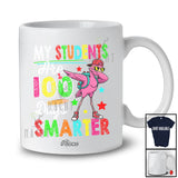 Personalized Custom Name My Students 100 Days Smarter; Joyful School Flamingo Dabbing Teacher T-Shirt