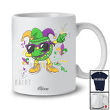 Personalized Custom Name Tennis Dabbing Sunglasses; Joyful Mardi Gras Beads Sport Player T-Shirt