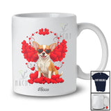 Personalized Custom Name Valentine Chihuahua Sunglasses; Lovely Valentine's Day Hearts T-Shirt