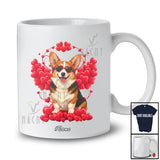 Personalized Custom Name Valentine Corgi Sunglasses; Lovely Valentine's Day Hearts T-Shirt