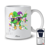 Personalized Custom Name Volleyball Dabbing Sunglasses; Joyful Mardi Gras Beads Sport Player T-Shirt