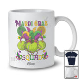 Personalized Custom Name Mardi Gras Squad; Joyful Beads Tennis Player Playing Team T-Shirt