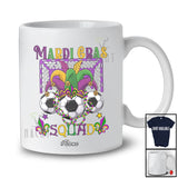 Personalized Custom Name Mardi Gras Squad; Joyful Beads Soccer Player Playing Team T-Shirt