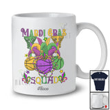 Personalized Custom Name Mardi Gras Squad; Joyful Beads Basketball Player Playing Team T-Shirt