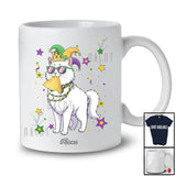 Personalized Custom Name Cat Sunglasses Eating Nacho; Joyful Mardi Gras Beads Food T-Shirt