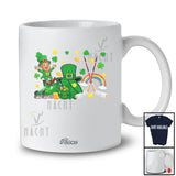 Personalized Custom Name Three Ice Hockey Equipment; Joyful St. Patrick's Day Leprechaun Player T-Shirt