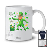 Personalized Custom Name Leprechaun Playing Badminton; Awesome St. Patrick's Day Sport Player T-Shirt