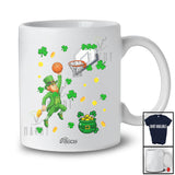 Personalized Custom Name Leprechaun Playing Basketball; Awesome St. Patrick's Day Sport Player T-Shirt