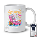 Personalized Custom Name Just Waiting For Halloween; Happy Skeleton Relax On Float Beach T-Shirt