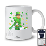 Personalized Custom Name Leprechaun Playing Ice Hockey; Awesome St. Patrick's Day Sport Player T-Shirt