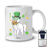 Personalized Custom Name Cat Eating Hamburger; Joyful St. Patrick's Day Shamrocks Food T-Shirt